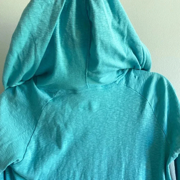COLUMBIA Heathered Blue 100% Cotton Longsleeve Rocky Ridge Hooded Shirt Sz M - Picture 11 of 15